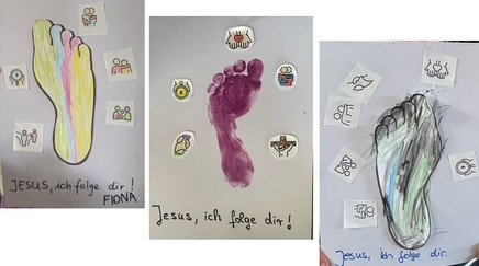 Füße mit dem Text Jesus ich folge Dir